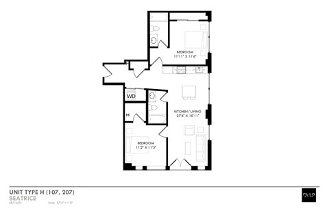 the floor plan of unit three of our apartments